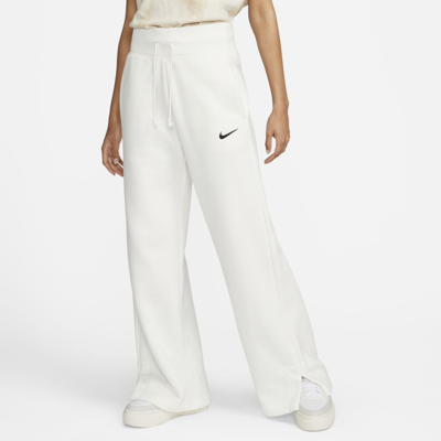 Shop Nike Women's  Sportswear Phoenix Fleece High-waisted Wide-leg Sweatpants In White