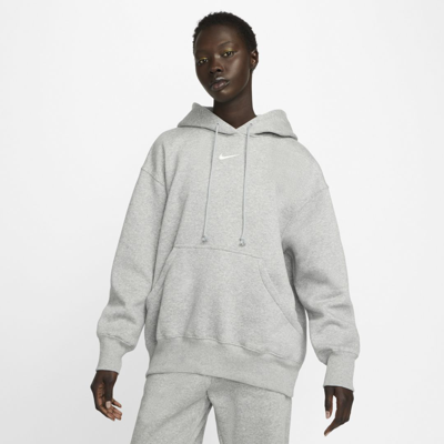 Shop Nike Women's  Sportswear Phoenix Fleece Oversized Pullover Hoodie In Grey