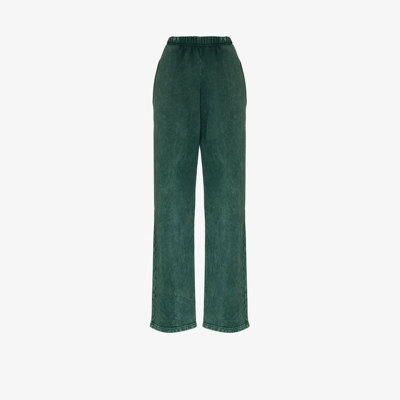 Shop Les Tien Green Heavyweight Puddle Cotton Track Pants