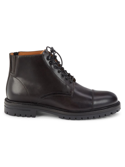 Shop Bruno Magli Men's Hollish Leather Boots In Dark Grey