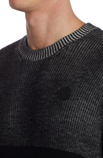 Shop Moncler Logo Patch Colorblock Sweater In Grey