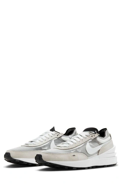 Nike Men's Waffle One Casual Sneakers From Finish Line In Summit White/ Black/ Orange