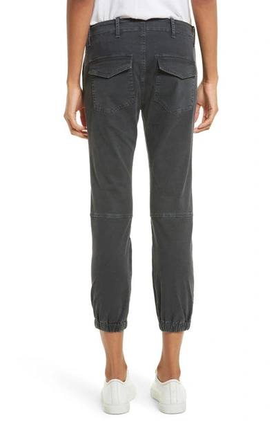 Shop Nili Lotan Stretch Cotton Twill Crop Military Pants In Carbon