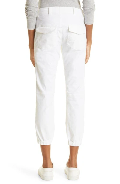 Shop Nili Lotan Stretch Cotton Twill Crop Military Pants In White