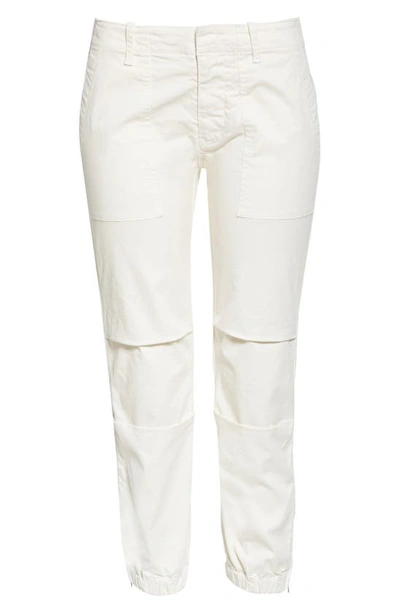 Shop Nili Lotan Stretch Cotton Twill Crop Military Pants In Eggshell