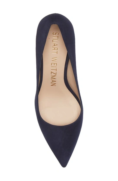 Shop Stuart Weitzman Linsi 75 Pointed Toe Pump In Nice Blue