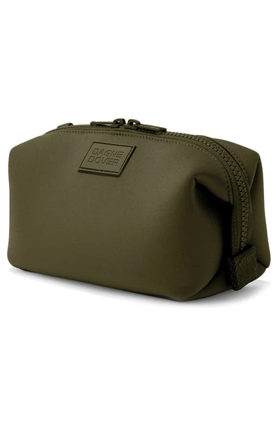 Shop Dagne Dover Hunter Small Neoprene Toiletry Bag In Dark Moss