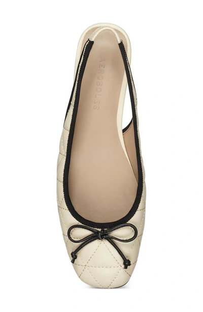 Shop Aerosoles Catarina Quilted Slingback Flat In Off White Leather