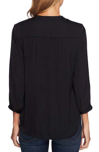 Shop Vince Camuto Rumple Fabric Blouse In Rich Black
