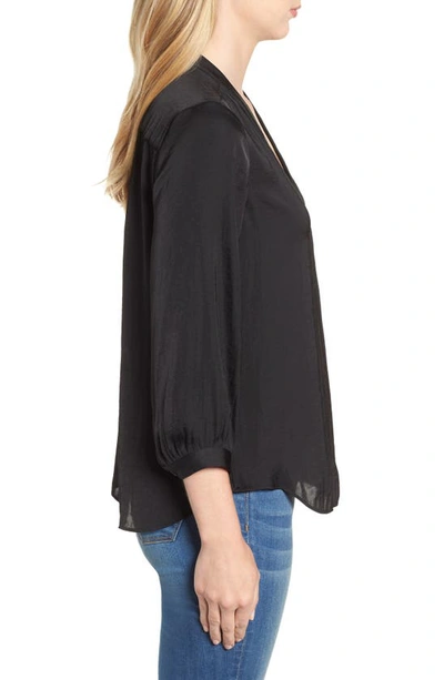 Shop Vince Camuto Rumple Fabric Blouse In Rich Black