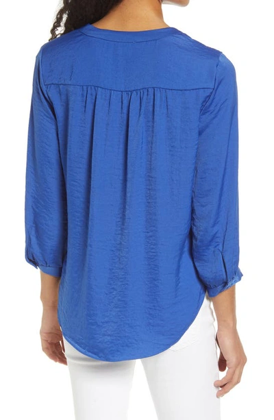 Shop Vince Camuto Rumple Fabric Blouse In Deep Azure