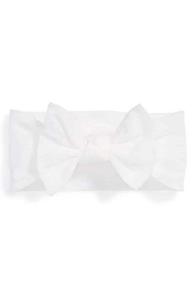 Shop Baby Bling Knotted Bow Headband In White