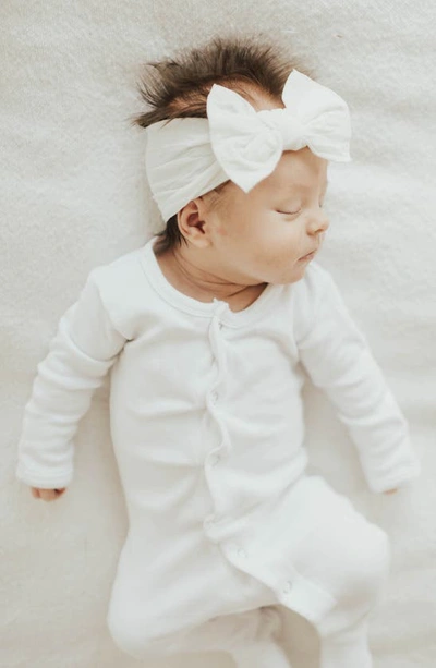 Shop Baby Bling Knotted Bow Headband In White
