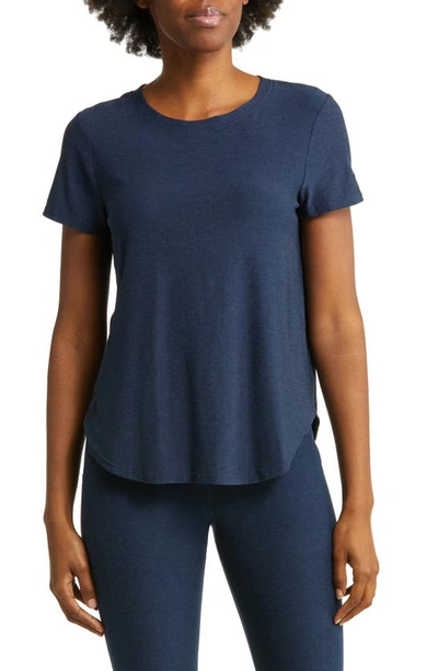 Shop Beyond Yoga On The Down Low T-shirt In Nocturnal Navy