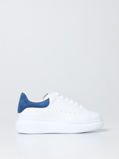 Shop Alexander Mcqueen Leather Trainers In White 1