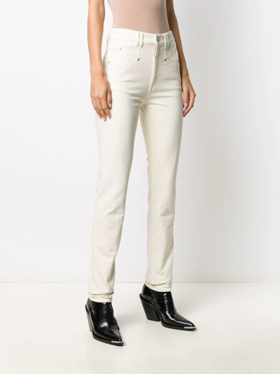 Shop Isabel Marant High-waisted Slim-fit Jeans In Neutrals