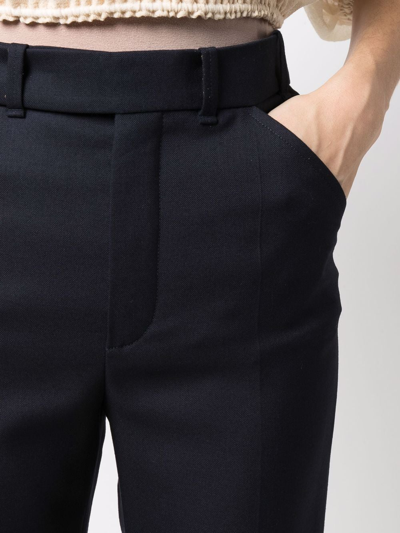 Shop Chloé Wide-leg Flared Trousers In Blue