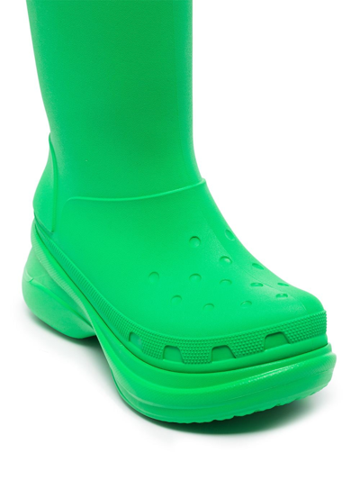 Shop Balenciaga X Crocs Chunky Rain Boots In Green