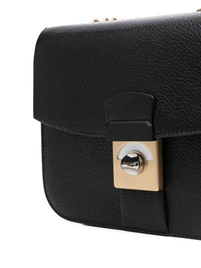Shop Maison Margiela New Lock Leather Shoulder Bag In Black