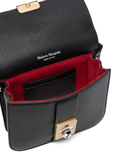 Shop Maison Margiela New Lock Leather Shoulder Bag In Black