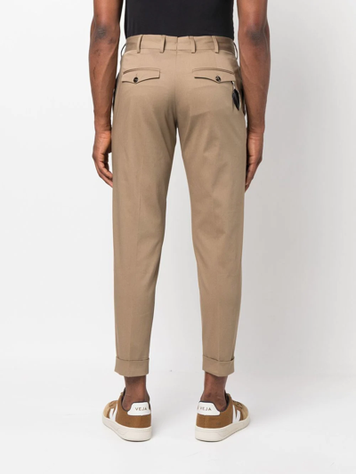Shop Pt Torino Mid-rise Cropped Trousers In Nude