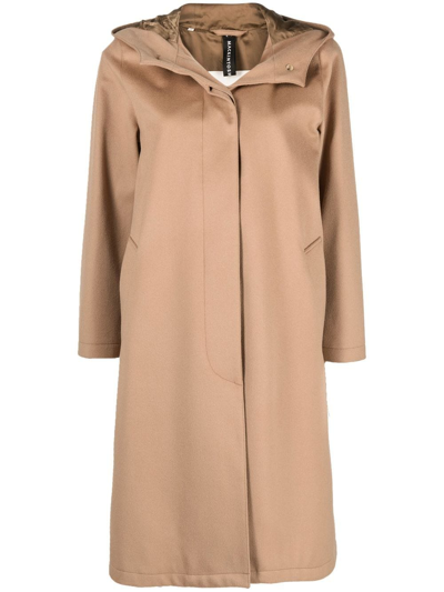 Shop Mackintosh Innes Storm System Hooded Coat In Brown