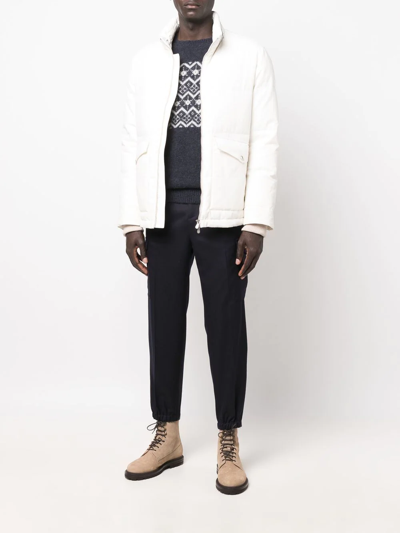 Brunello Cucinelli Intarsia-knit Wool-blend Jumper In Blue