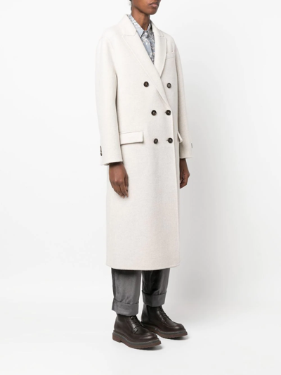 Shop Brunello Cucinelli Double-breasted Cashmere Coat In Nude