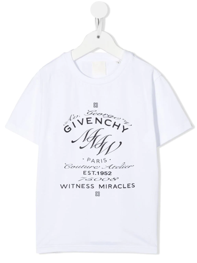 Shop Givenchy Logo-print Short-sleeve T-shirt In White