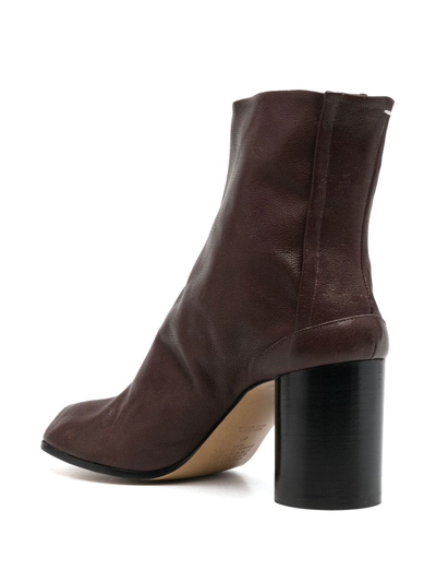 Shop Maison Margiela Tabi 80mm Ankle Boots In Brown