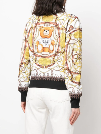 Shop Moschino Teddy Bear Logo-print Sweatshirt In Weiss
