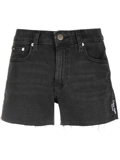 Shop Calvin Klein Jeans Est.1978 Denim Short Shorts In Black