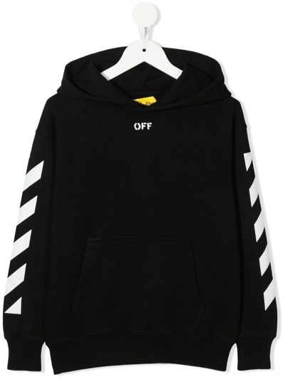 Shop Off-white Off Stamp Cotton Hoodie In Schwarz