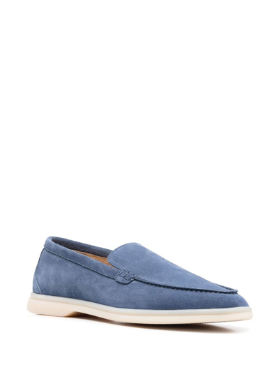 Scarosso Ludovico Suede Loafers In Blue