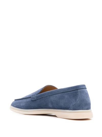 Scarosso Ludovico Suede Loafers In Blue