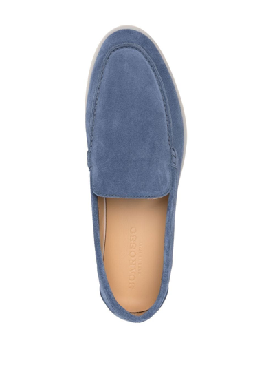 Scarosso Ludovico Suede Loafers In Blue