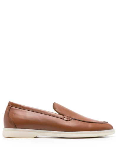 Shop Scarosso Ludovica Leather Loafers In Brown