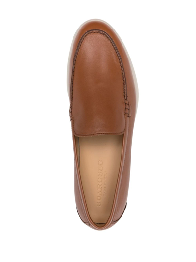 Shop Scarosso Ludovica Leather Loafers In Brown