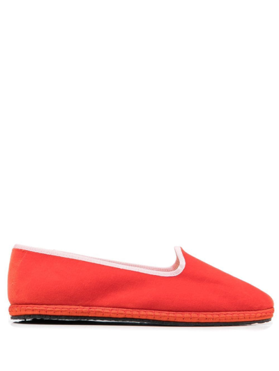 Shop Scarosso Valentina Velvet Slippers In Red