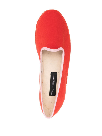 Shop Scarosso Valentina Velvet Slippers In Red