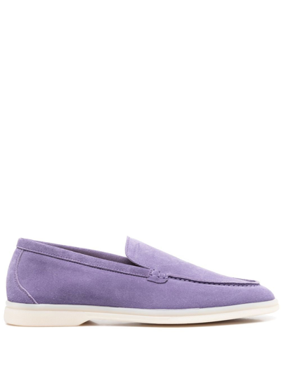 Shop Scarosso Ludovica Suede Loafers In Purple