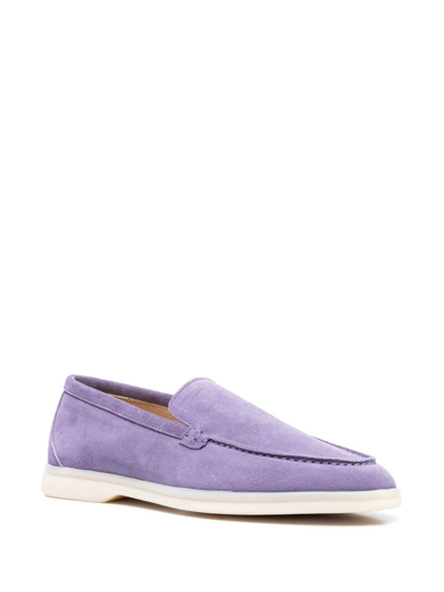 Shop Scarosso Ludovica Suede Loafers In Purple