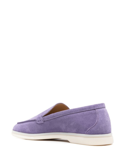 Shop Scarosso Ludovica Suede Loafers In Purple