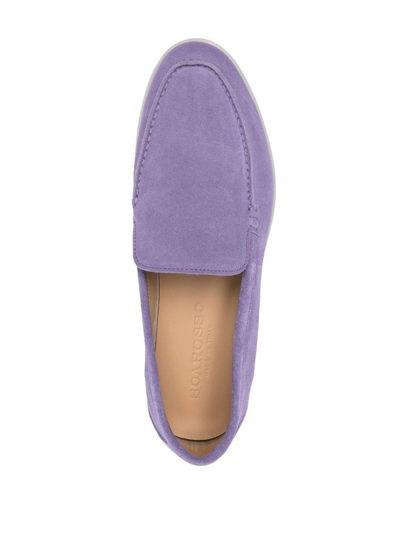 Shop Scarosso Ludovica Suede Loafers In Purple