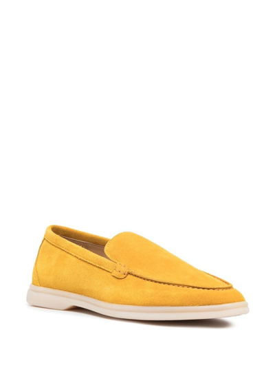 Shop Scarosso Suede Slip-on Loafers In Yellow