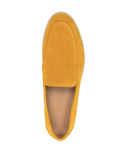 Shop Scarosso Suede Slip-on Loafers In Yellow