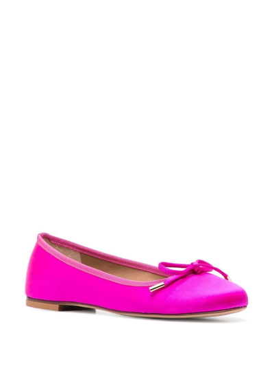 Shop Scarosso Carla Bow-detail Ballerina Shoes In Pink