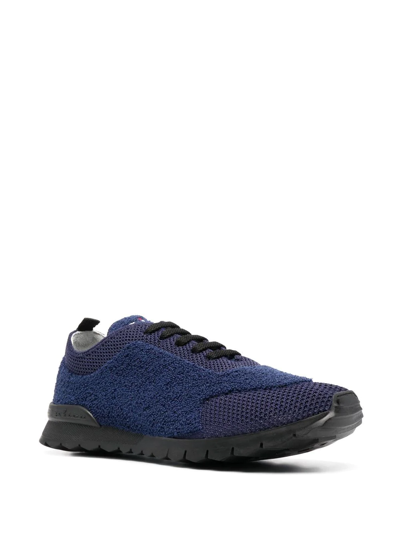 Shop Kiton Terri-cloth Sneakers In Blau