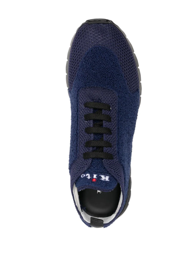 Shop Kiton Terri-cloth Sneakers In Blau