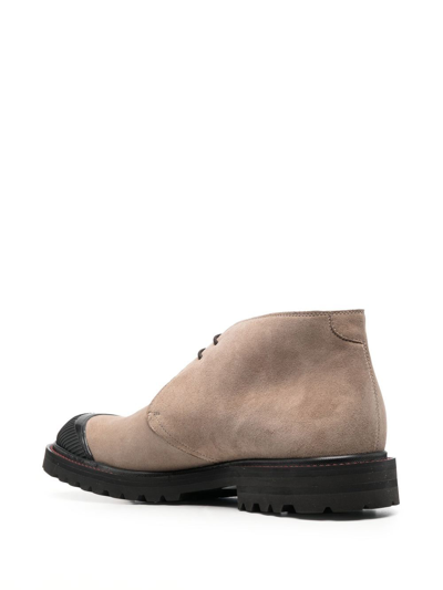 Kiton Lace-up Suede Desert Boots In Neutrals